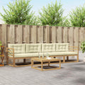 Outdoor-Sofagarnitur mit Kissen 4 pcs Weiß und Creme