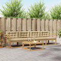 Outdoor-Sofagarnitur mit Kissen 4 pcs Weiß und Beige