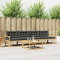 Outdoor-Sofagarnitur mit Kissen 4 pcs Weiß und Anthrazit