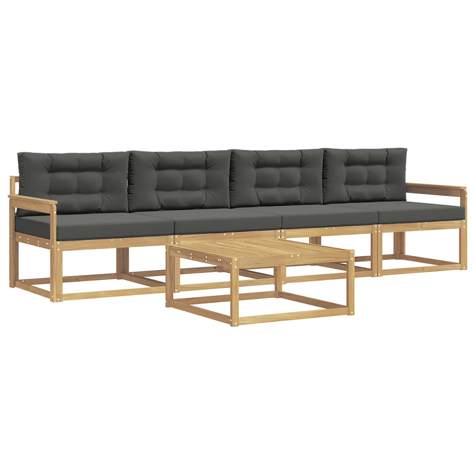 Outdoor-Sofagarnitur mit Kissen 4 pcs Weiß und Anthrazit