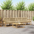 Outdoor-Sofagarnitur mit Kissen 4 pcs Weiß und Beige