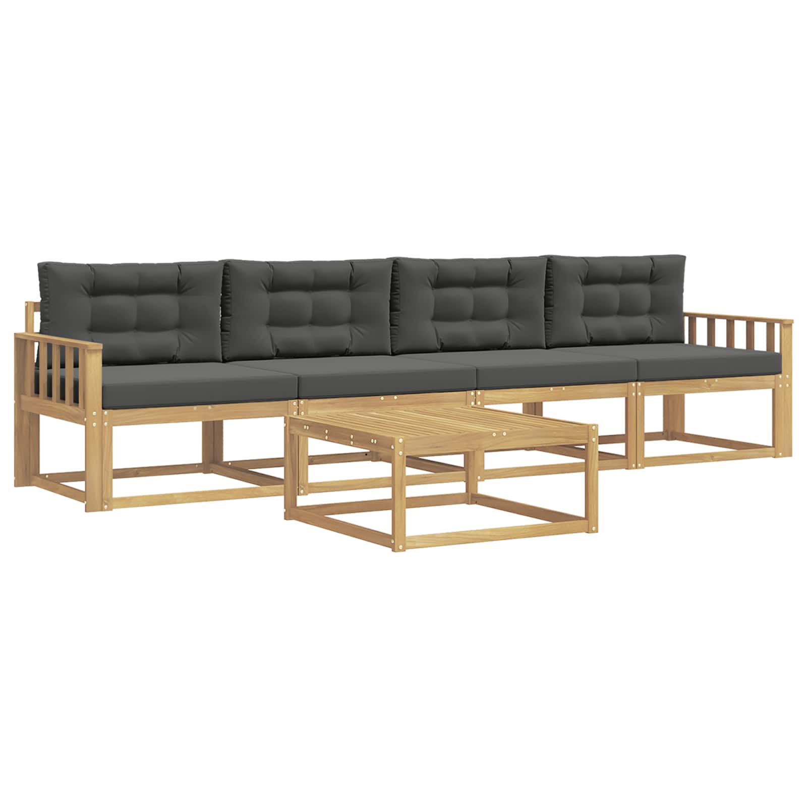 Outdoor-Sofagarnitur mit Kissen 4 pcs Weiß und Anthrazit
