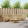 Outdoor-Sofagarnitur mit Kissen 4 pcs Weiß und Beige