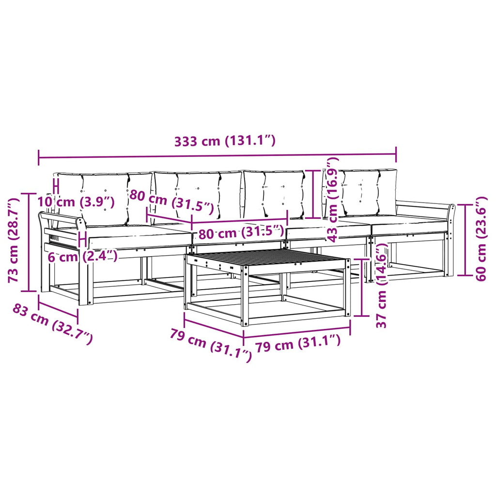 Outdoor-Sofagarnitur mit Kissen 4 pcs Weiß und Hellgrau