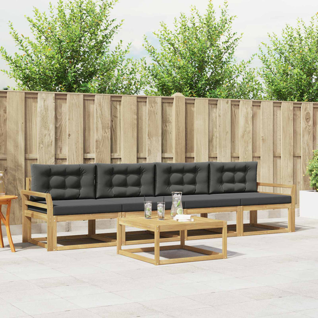 Outdoor-Sofagarnitur mit Kissen 4 pcs Weiß und Anthrazit