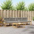 Outdoor-Sofagarnitur mit Kissen 4 pcs Weiß und Hellgrau