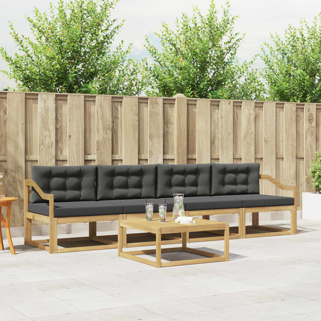 Outdoor-Sofagarnitur mit Kissen 4 pcs Weiß und Anthrazit