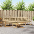 Outdoor-Sofagarnitur mit Kissen 4 pcs Weiß und Beige