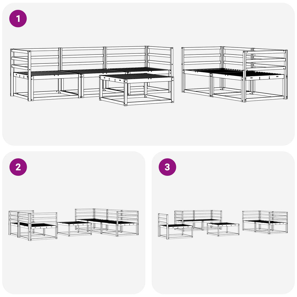 Outdoor-Sofagarnitur 6 pcs Weiß