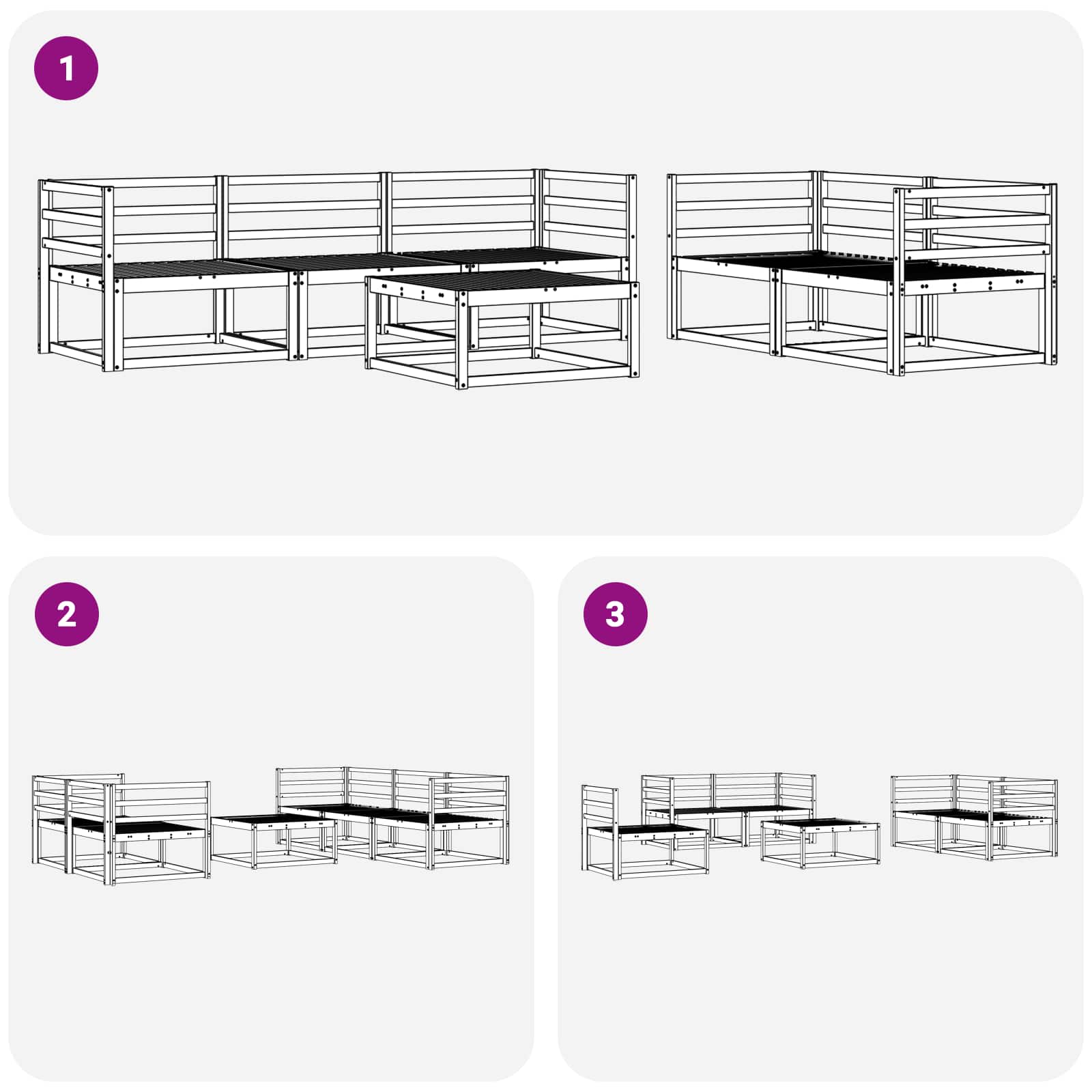 Outdoor-Sofagarnitur 6 pcs Weiß
