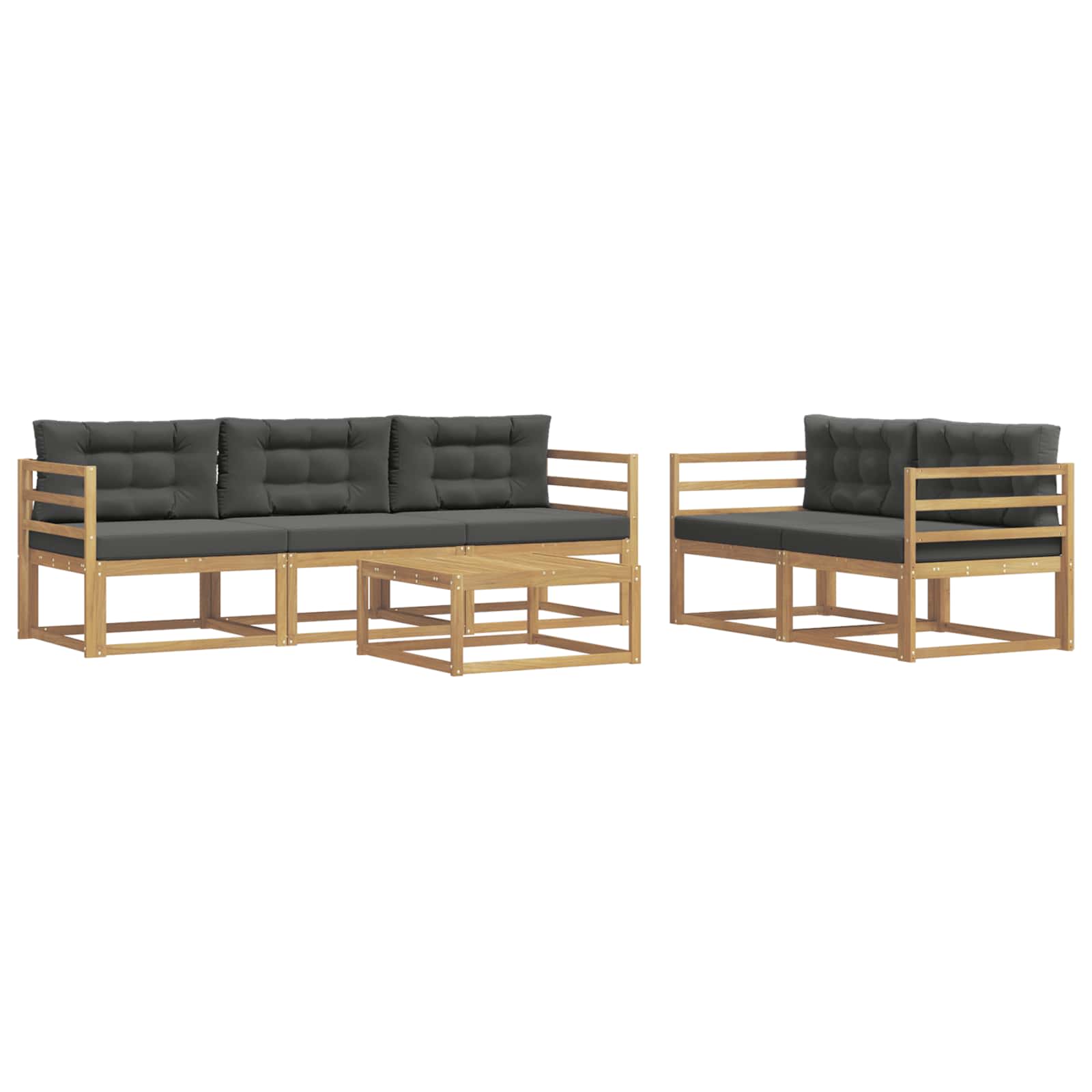 Outdoor-Sofagarnitur mit Kissen 6 pcs Weiß und Anthrazit