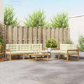 Outdoor-Sofagarnitur mit Kissen 6 pcs Weiß und Creme