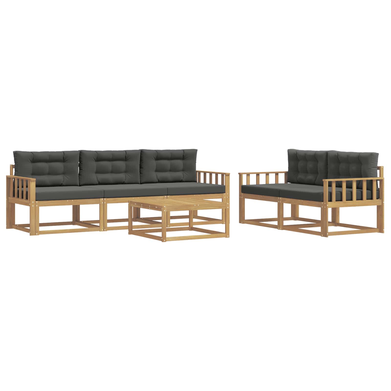 Outdoor-Sofagarnitur mit Kissen 6 pcs Weiß und Anthrazit