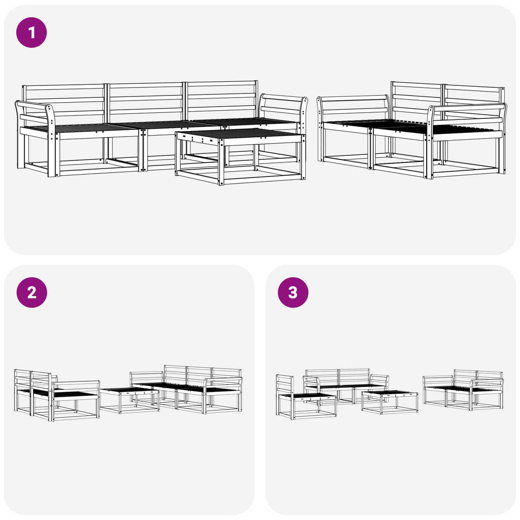 Outdoor-Sofagarnitur 6 pcs Weiß