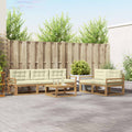 Outdoor-Sofagarnitur mit Kissen 6 pcs Weiß und Creme