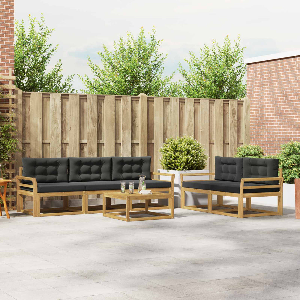 Outdoor-Sofagarnitur mit Kissen 6 pcs Weiß und Anthrazit