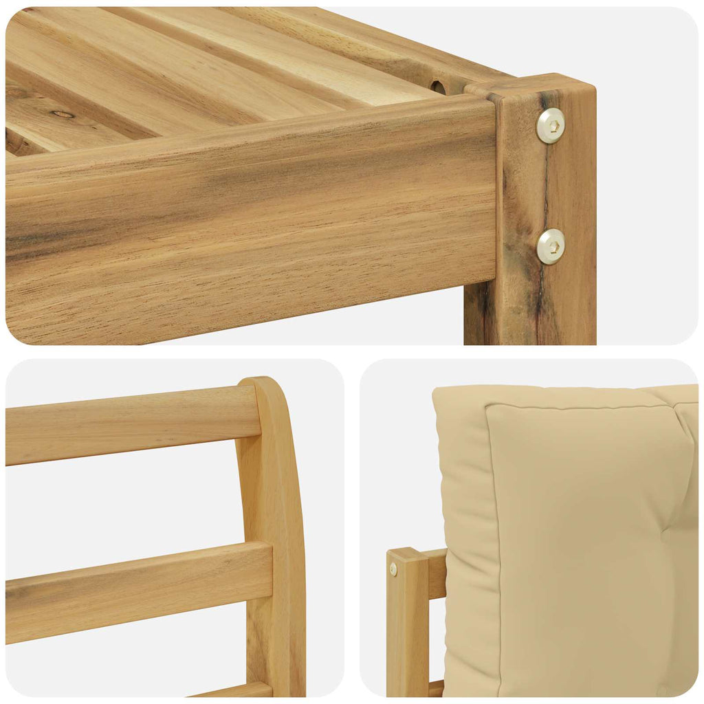 Outdoor-Sofagarnitur mit Kissen 6 pcs Weiß und Beige