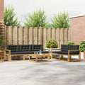 Outdoor-Sofagarnitur mit Kissen 6 pcs Weiß und Anthrazit