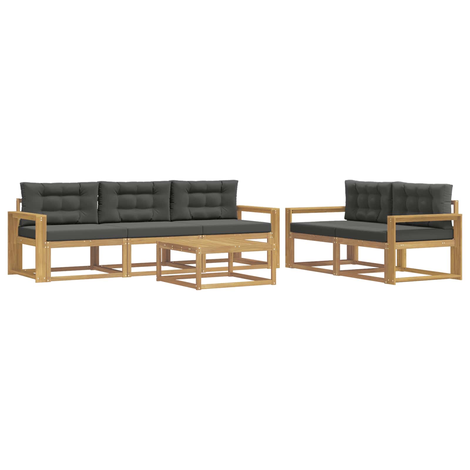 Outdoor-Sofagarnitur mit Kissen 6 pcs Weiß und Anthrazit