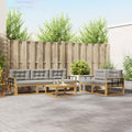 Outdoor-Sofagarnitur mit Kissen 6 pcs Weiß und Hellgrau