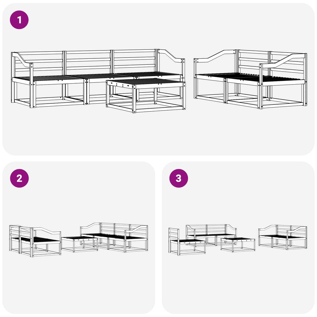 Outdoor-Sofagarnitur 6 pcs Weiß