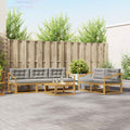 Outdoor-Sofagarnitur mit Kissen 6 pcs Weiß und Hellgrau