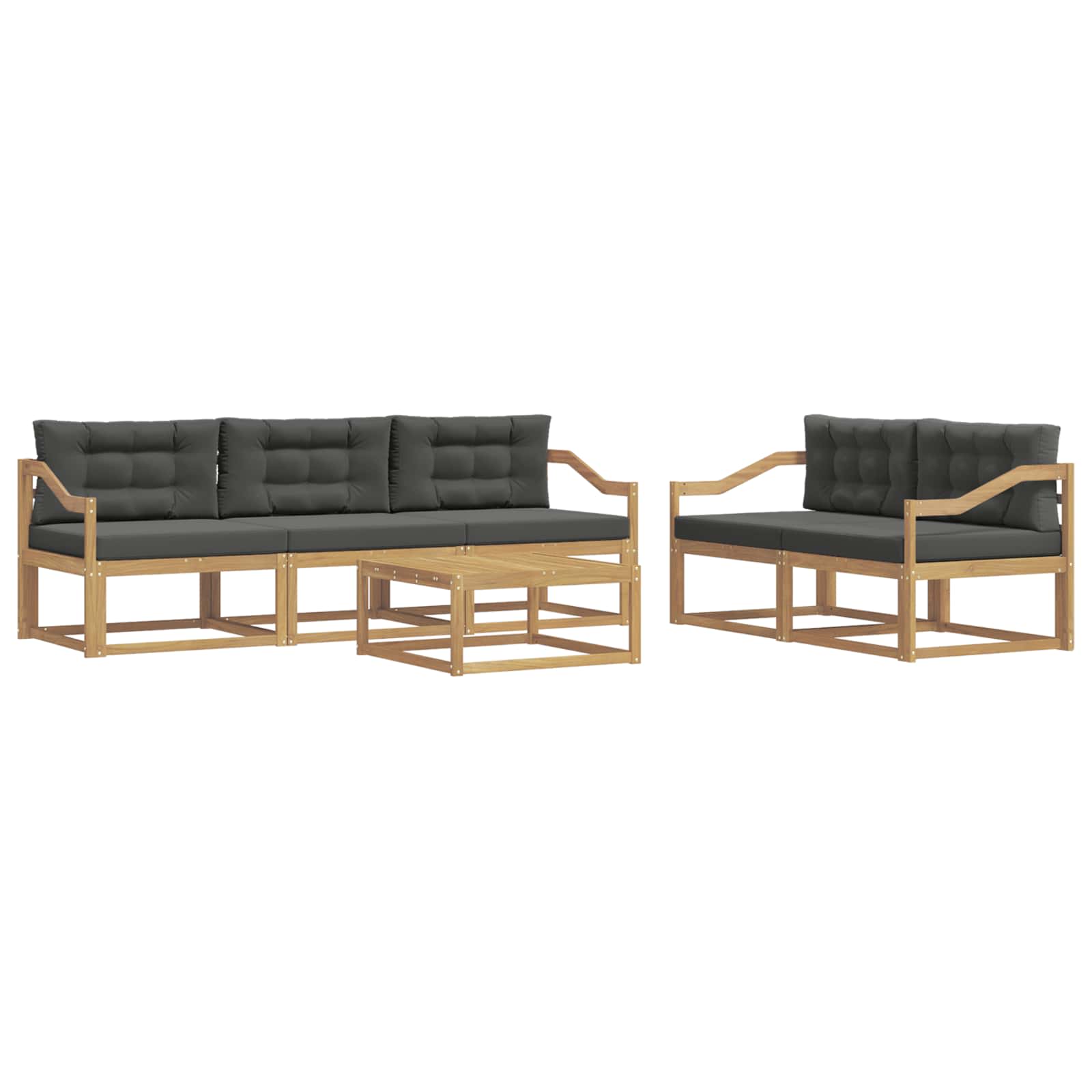Outdoor-Sofagarnitur mit Kissen 6 pcs Weiß und Anthrazit
