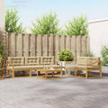 Outdoor-Sofagarnitur mit Kissen 6 pcs Weiß und Beige