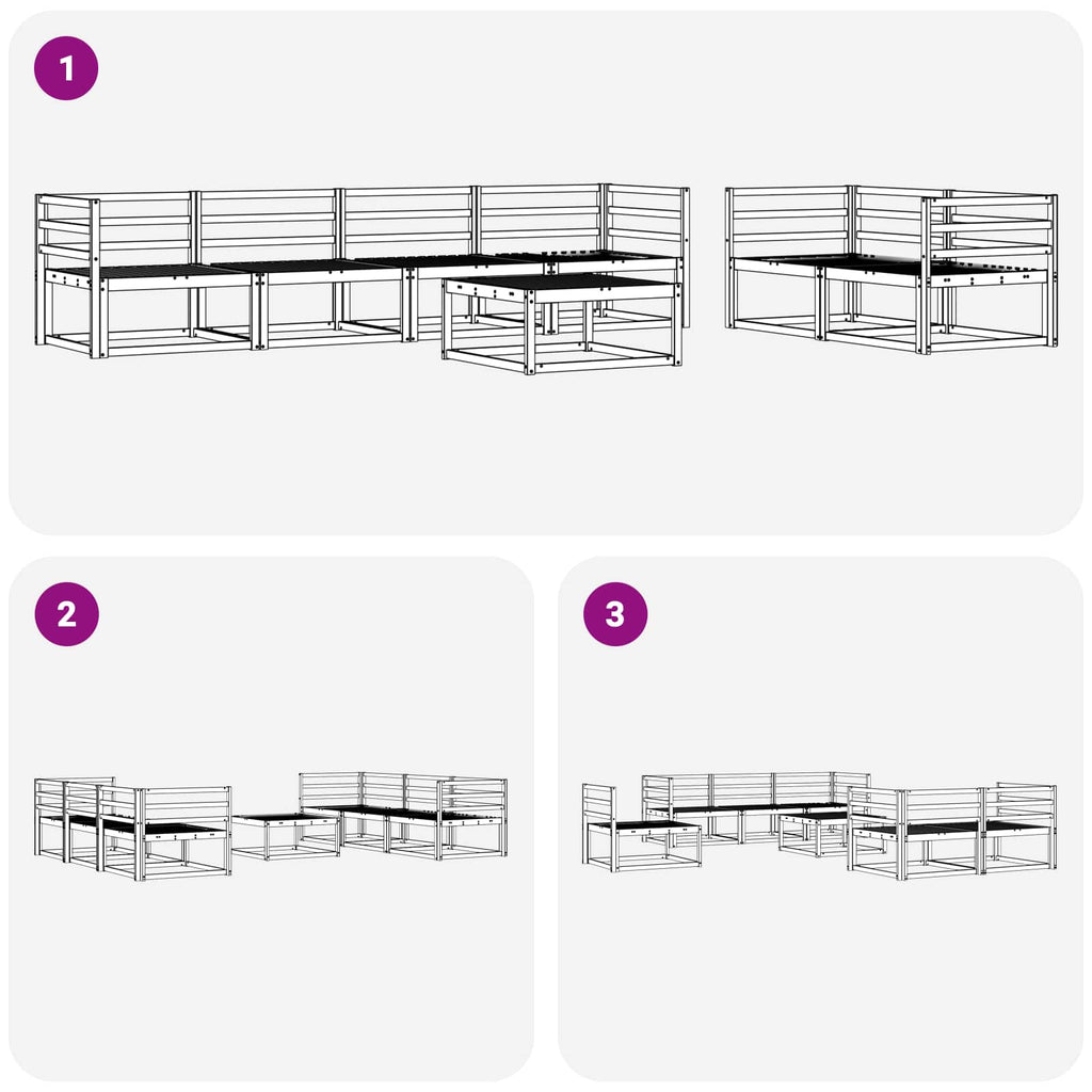 Outdoor-Sofagarnitur 7 pcs Weiß