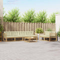 Outdoor-Sofagarnitur mit Kissen 6 pcs Weiß und Creme