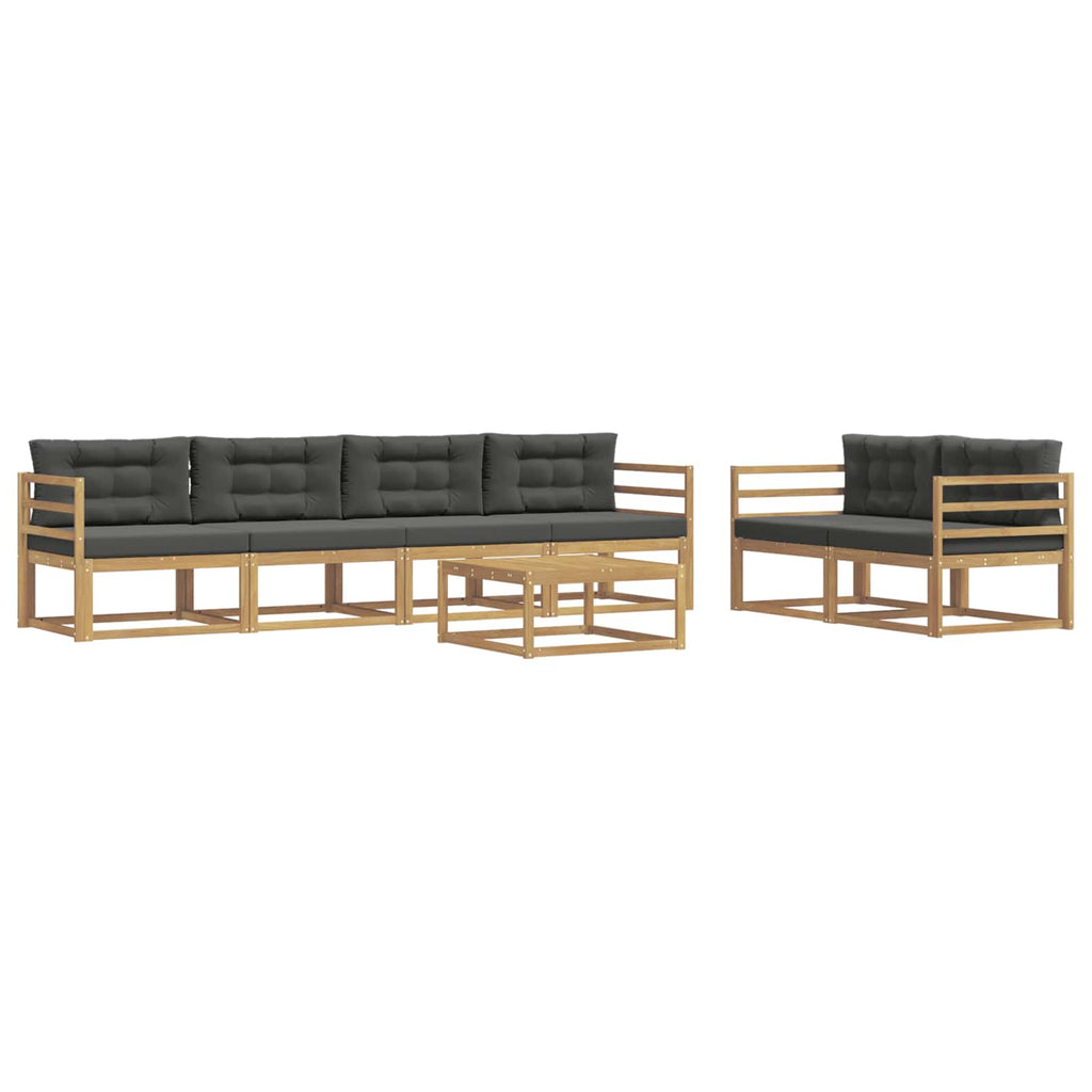 Outdoor-Sofagarnitur mit Kissen 6 pcs Weiß und Anthrazit