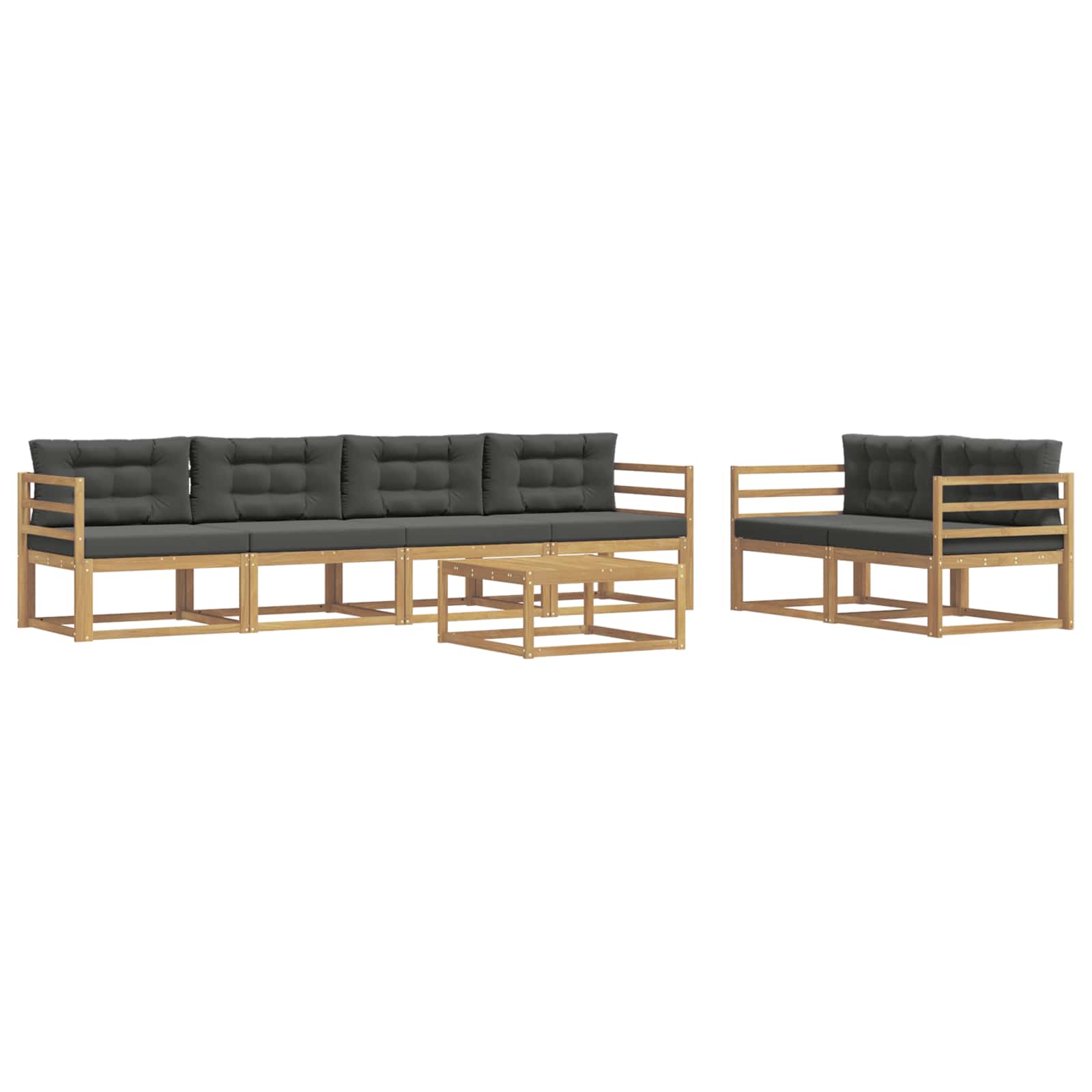 Outdoor-Sofagarnitur mit Kissen 6 pcs Weiß und Anthrazit