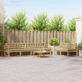 Outdoor-Sofagarnitur mit Kissen 6 pcs Weiß und Beige