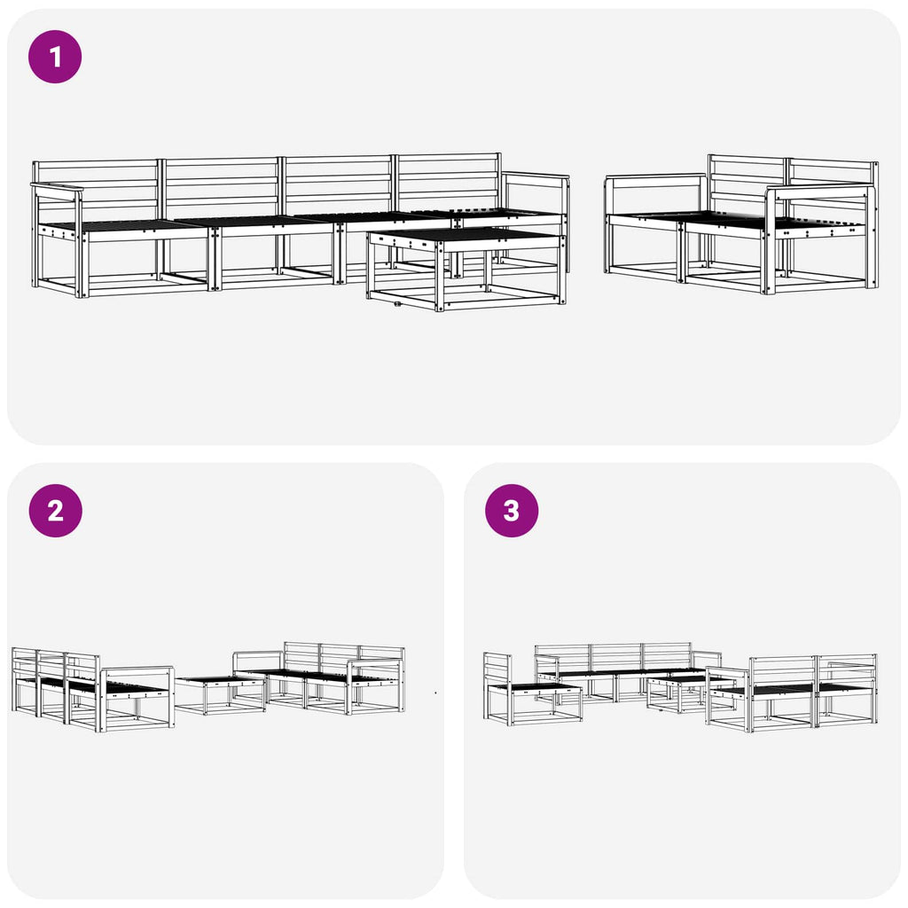 Outdoor-Sofagarnitur 7 pcs Weiß