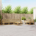 Outdoor-Sofagarnitur mit Kissen 6 pcs Weiß und Beige
