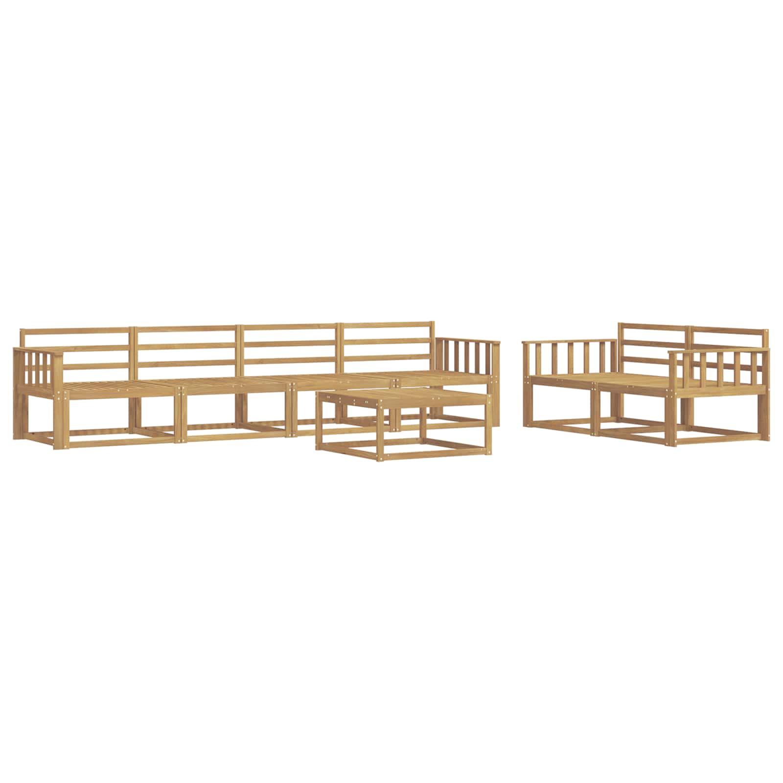 Outdoor-Sofagarnitur 7 pcs Weiß