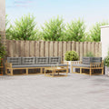 Outdoor-Sofagarnitur mit Kissen 6 pcs Weiß und Hellgrau