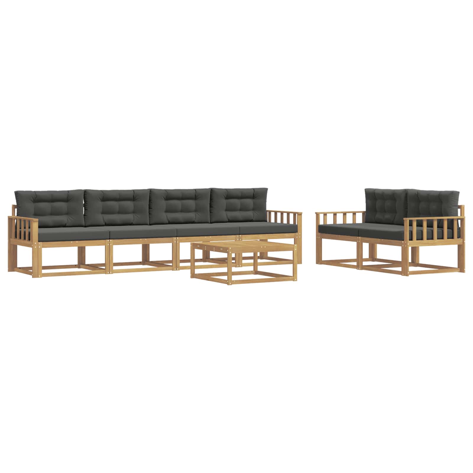 Outdoor-Sofagarnitur mit Kissen 6 pcs Weiß und Anthrazit