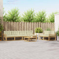 Outdoor-Sofagarnitur mit Kissen 6 pcs Weiß und Creme