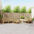 Outdoor-Sofagarnitur mit Kissen 6 pcs Weiß und Beige