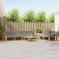 Outdoor-Sofagarnitur mit Kissen 6 pcs Weiß und Hellgrau