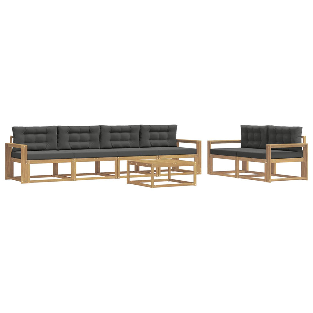 Outdoor-Sofagarnitur mit Kissen 6 pcs Weiß und Anthrazit