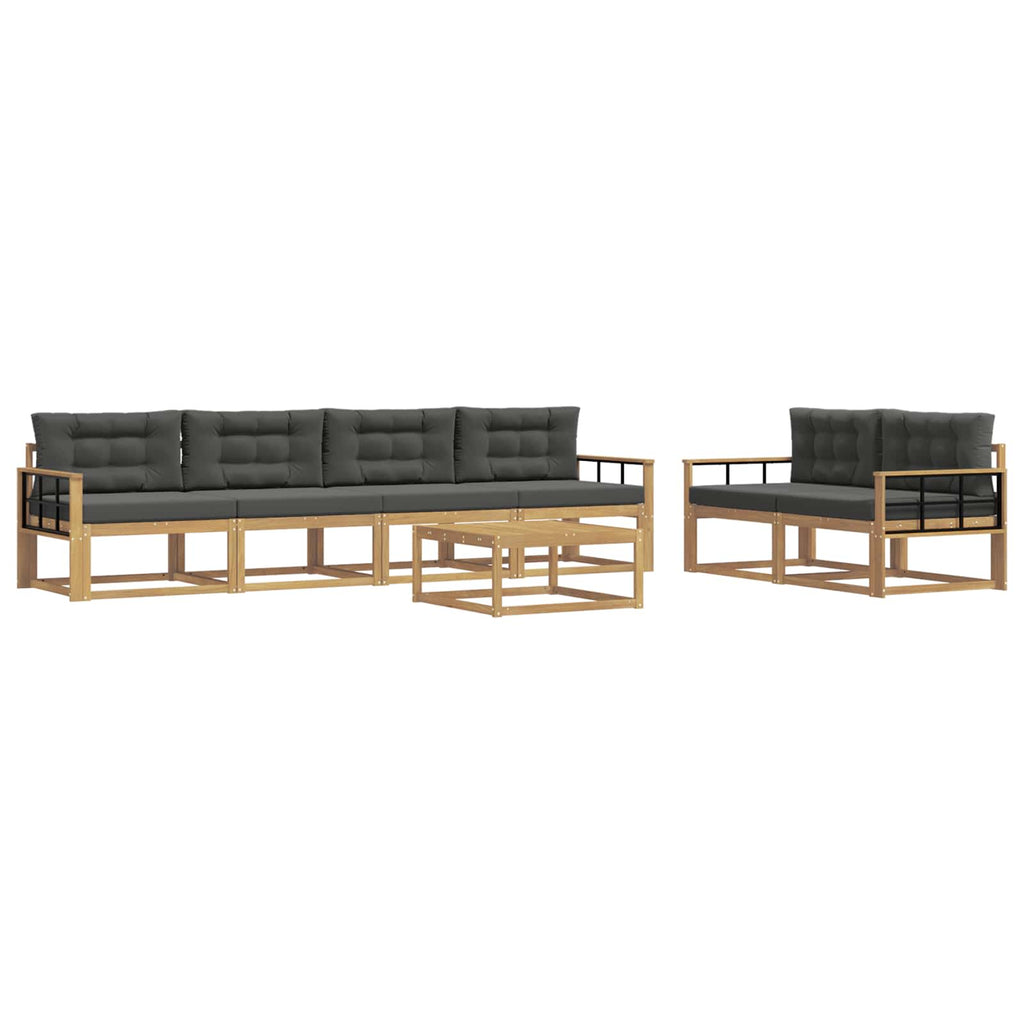 Outdoor-Sofagarnitur mit Kissen 6 pcs Weiß und Anthrazit