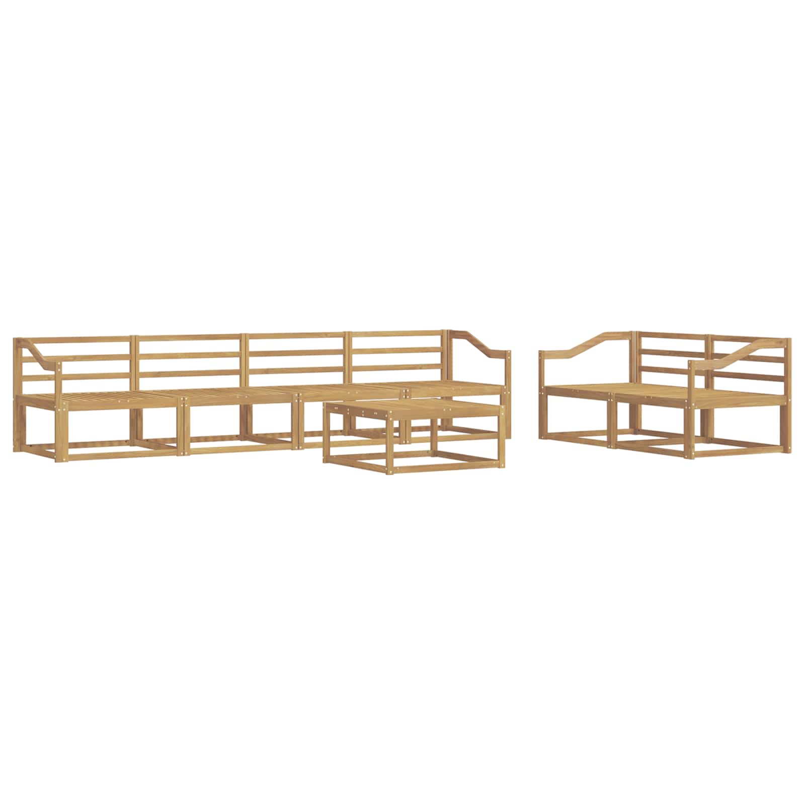 Outdoor-Sofagarnitur 7 pcs Weiß