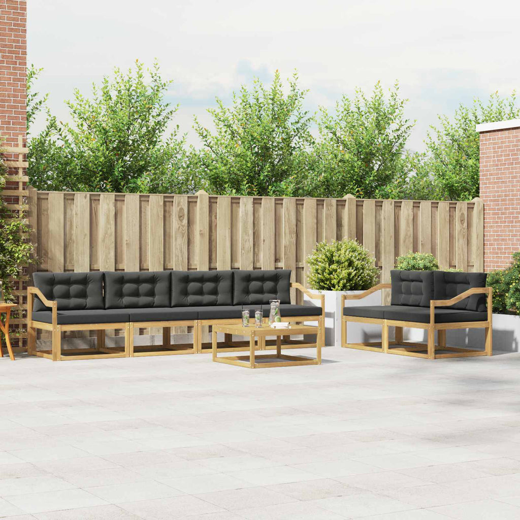 Outdoor-Sofagarnitur mit Kissen 6 pcs Weiß und Anthrazit