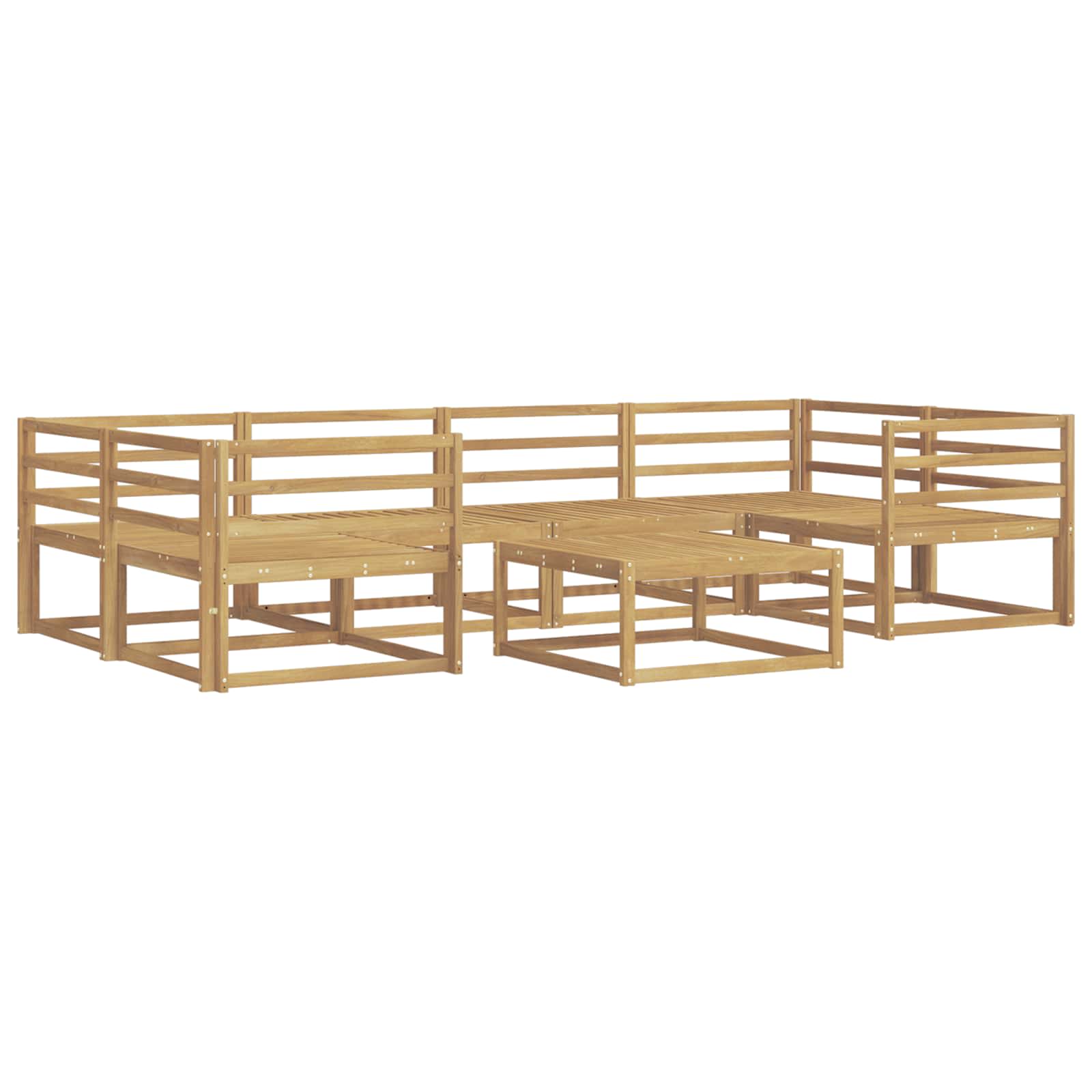 Outdoor-Sofagarnitur 7 pcs Weiß