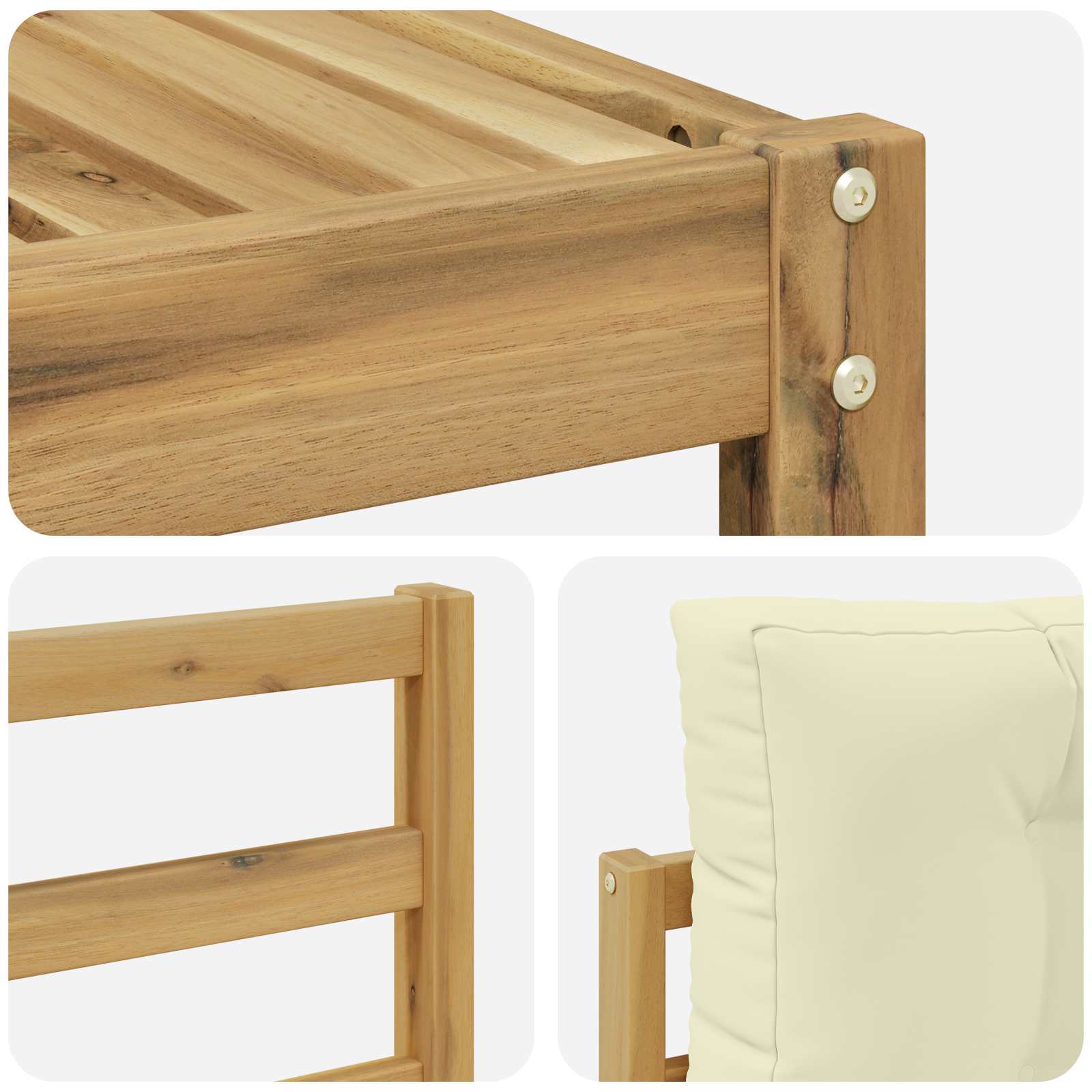 Outdoor-Sofagarnitur mit Kissen 5 pcs Weiß und Creme