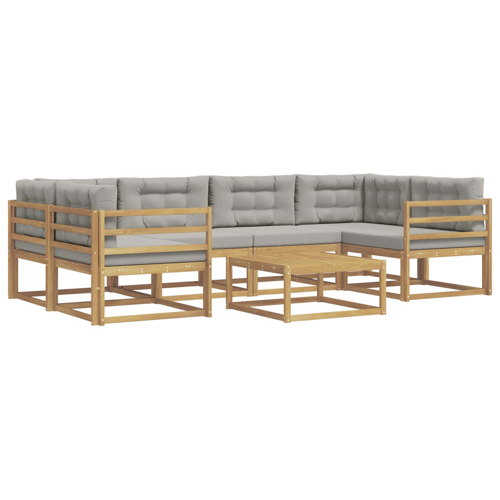 Outdoor-Sofagarnitur mit Kissen 5 pcs Weiß und Hellgrau
