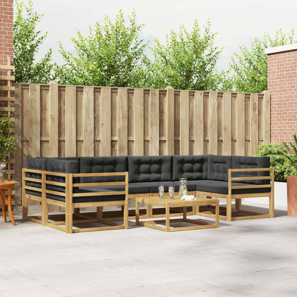 Outdoor-Sofagarnitur mit Kissen 5 pcs Weiß und Anthrazit