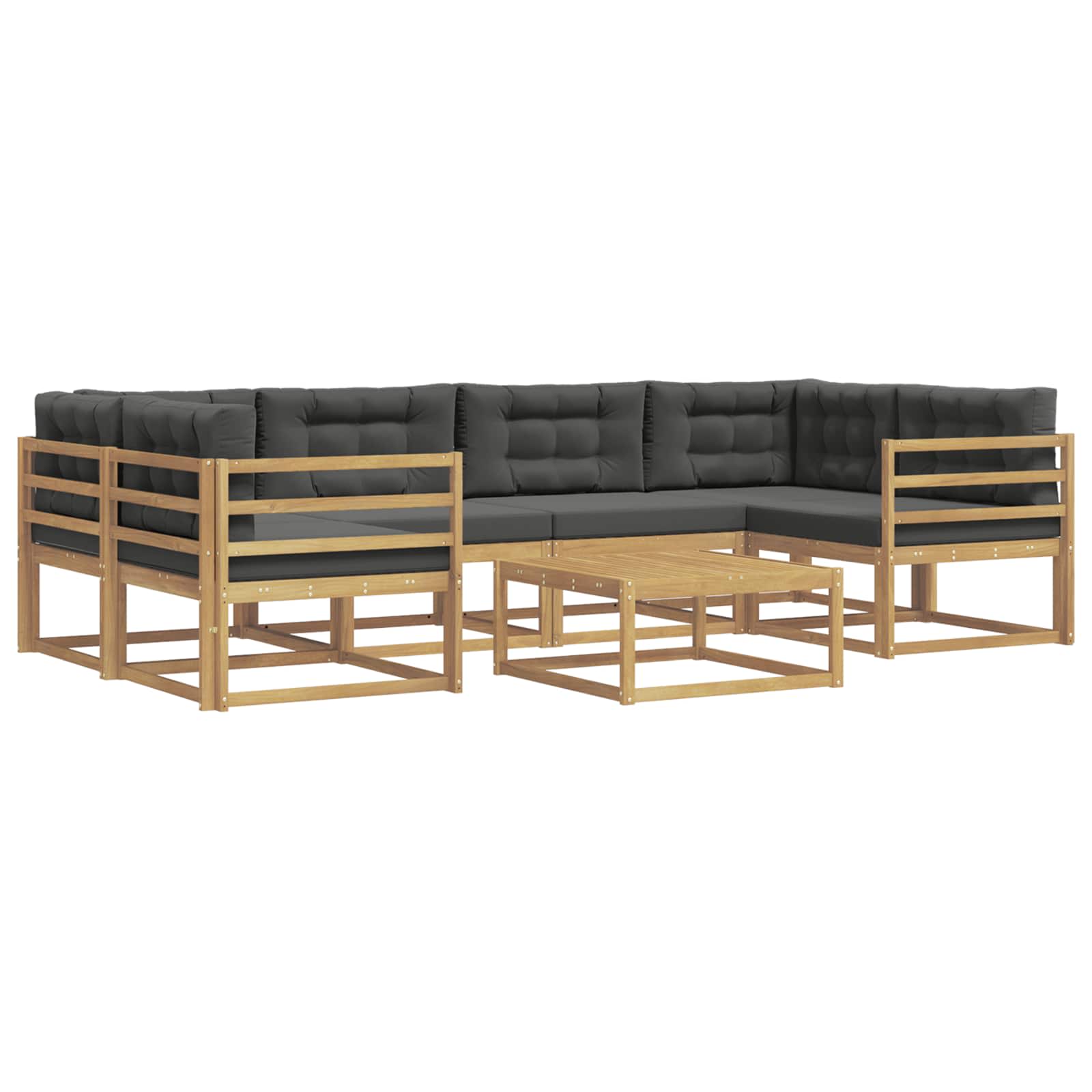 Outdoor-Sofagarnitur mit Kissen 5 pcs Weiß und Anthrazit